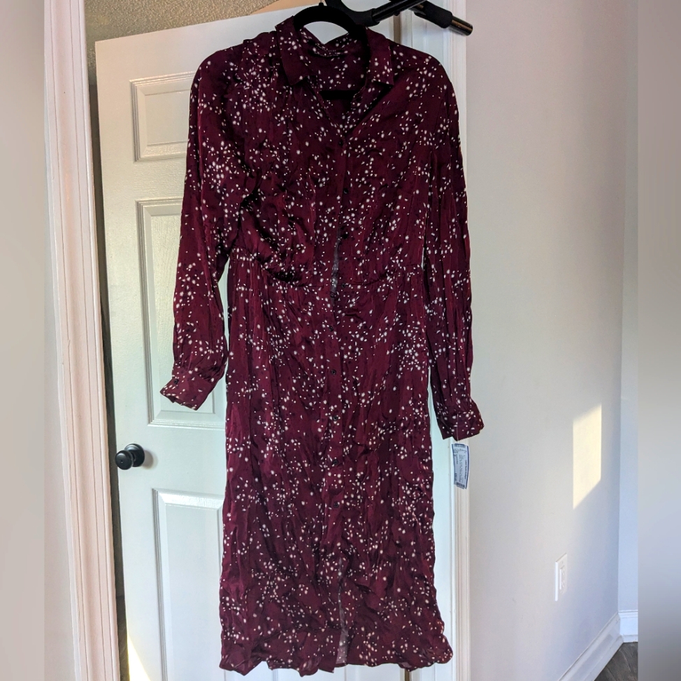 Burgundy Scotch & Soda Long Sleeved Dress